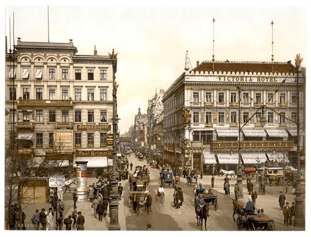 Berlin Altbau street scene circa 1900